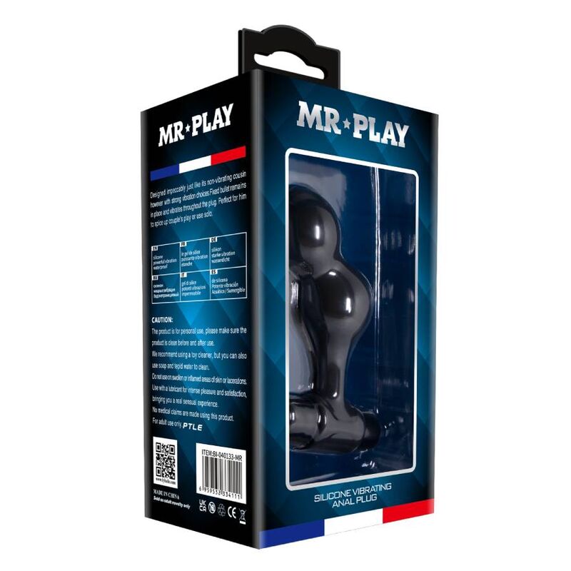 MR PLAY - PLUG ANALE VIBRATORE IN SILICONE NERO