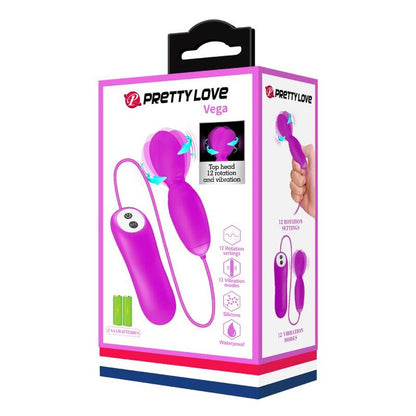 PRETTY LOVE - MASSAGGIATORE VEGA A ROTAZIONE E VIBRAZIONE 12 FUNZIONI FUCSIA