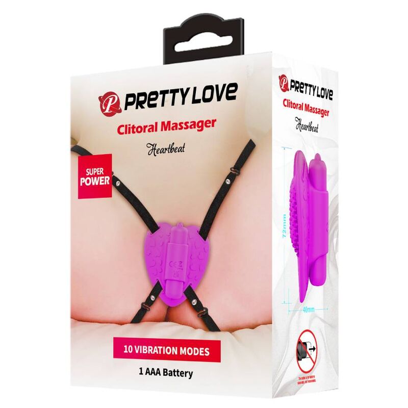 PRETTY LOVE - MASSAGGIATORE PER CLITORIDE HEARTBEAT 10 MODALIT DI VIBRAZIONE VIOLA