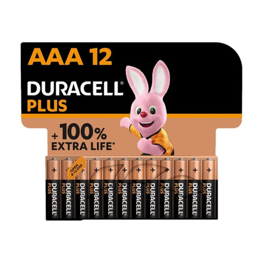 DURACELL - BATTERIA ALCALINA PLUS POWER 100 AAA LR03 12 UNIT