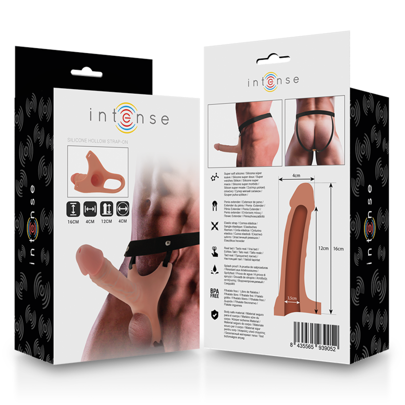 INTENSE - IMBRACATURA CAVA CON DILDO IN SILICONE 16 X 3,5 CM