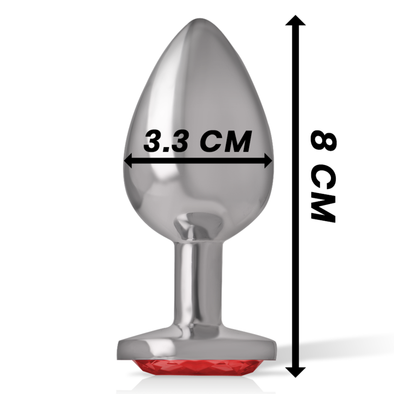 INTENSE - PLUG ANALE IN METALLO CON CRISTALLO ROSSO MISURA M