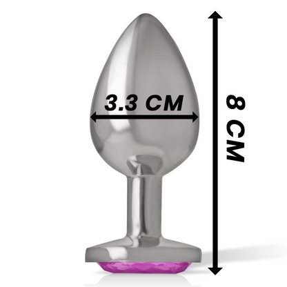 INTENSE - PLUG ANALE IN METALLO ALLUMINIO CON CRISTALLO ROSA TAGLIA M