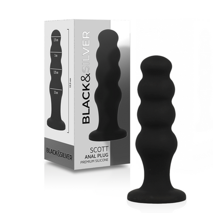 BLACK&SILVER - PLUG ANALE IN SILICONE SCOTT PREMIUM NERO