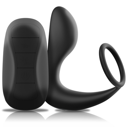 BLACK&SILVER - MASSAGGIATORE ANALE CON TELECOMANDO RICARICABILE IN SILICONE NERO