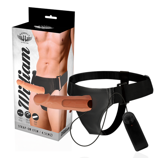 HARNESS ATTRACTION - WILLIAN HOLLOW RNES CON VIBRATORE 17 CM -O- 4.5 CM