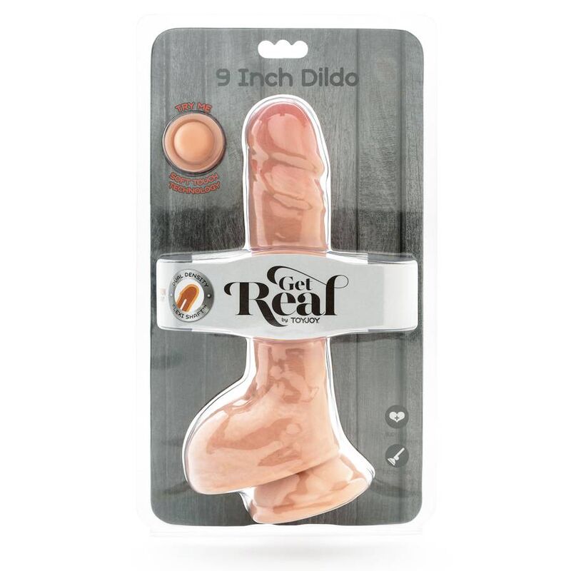 GET REAL - DILDO A DOPPIA DENSIT 25,5 CM PALLE DI PELLE