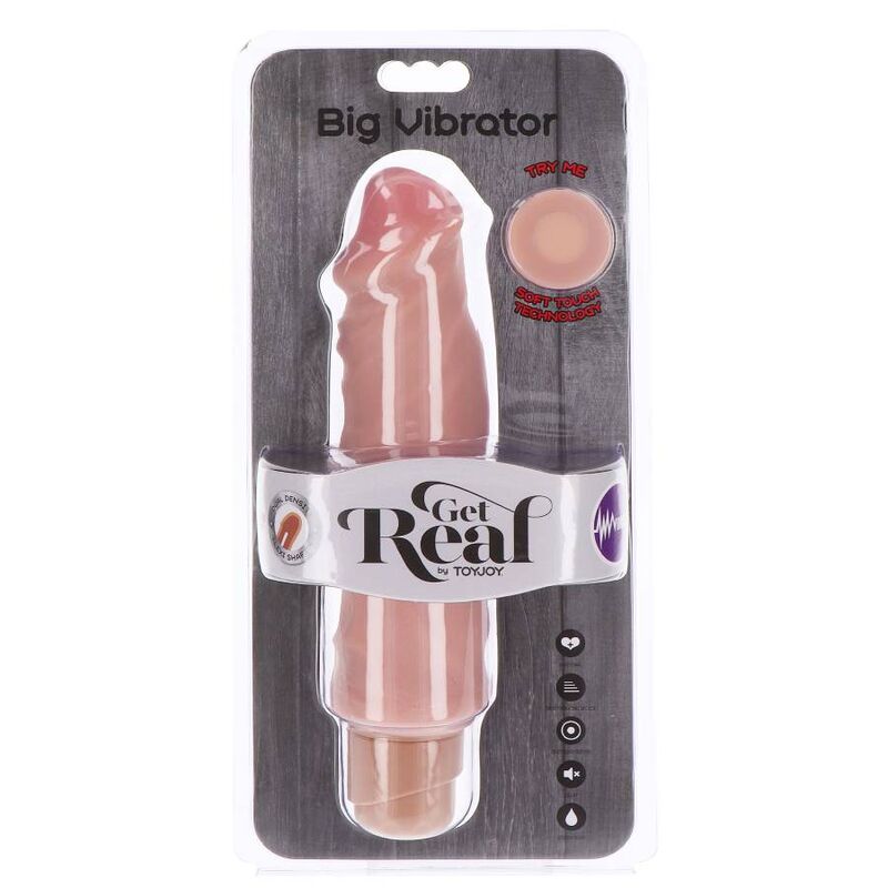 GET REAL - VIBRATORE GRANDE A DOPPIA DENSIT 20,5 CM PELLE