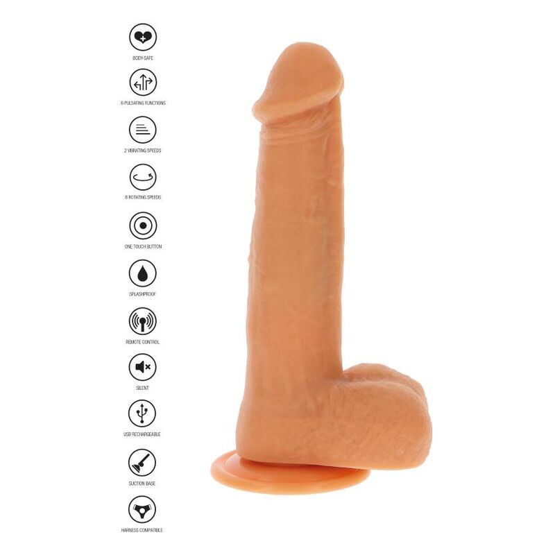 GET REAL - PELLE DILDO VIBRANTE CON PERLINE ROTANTI