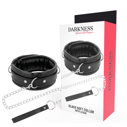 DARKNESS - COLLANA IN MORBIDA PELLE CON CATENA