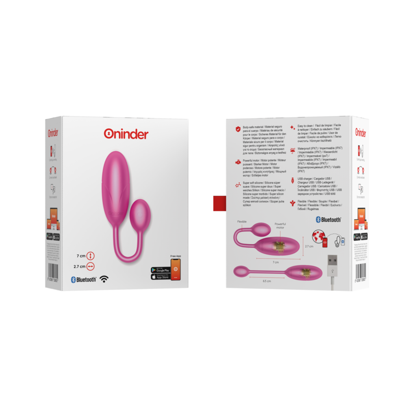 ONINDER - UOVO VIBRANTE DENVER ROSA 7 X 2,7 CM APP GRATUITA