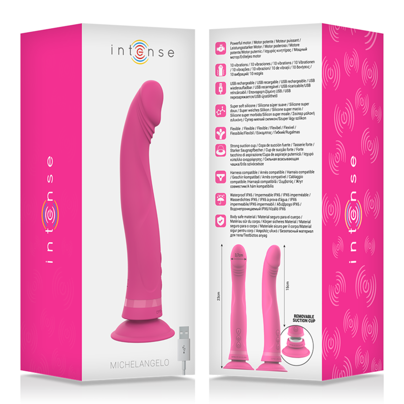 INTENSE - DILDO VIBRATORE IN SILICONE ROSA MICHELANGELO