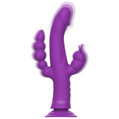 INTENSE - VIBRATORE IN SILICONE CASANOVA RABBIT TRIPLO MOTORE VIOLA