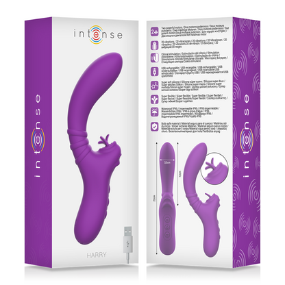 INTENSE - VIBRATORE FLESSIBILE HARRY CON LINGUA VIOLA