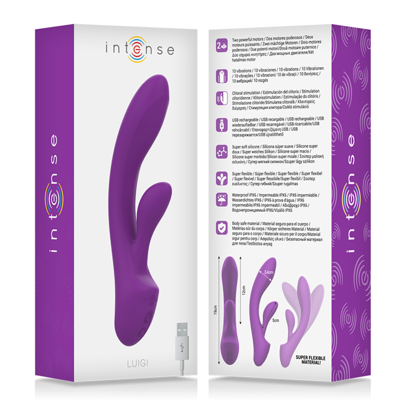 INTENSE - VIBRATORE LUIGI RABBIT SILICONE LIQUIDO VIOLA