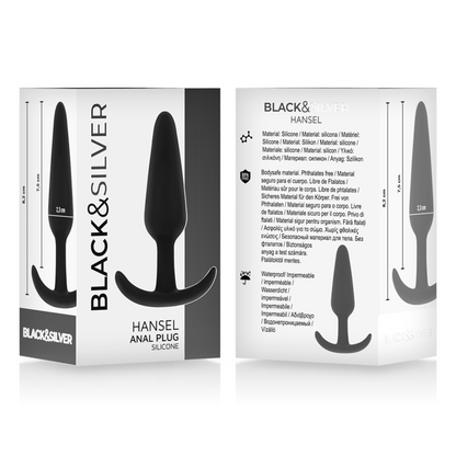 BLACK&SILVER - PLUG ANALE IN SILICONE HANSEL CON MANIGLIA PICCOLO