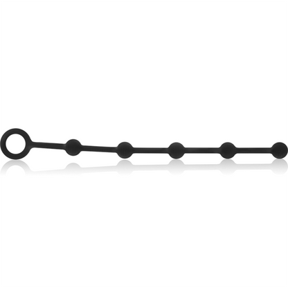 BLACK&amp;SILVER - KORG ANAL ROSARY INITIATION IN SILICONE 21 CM