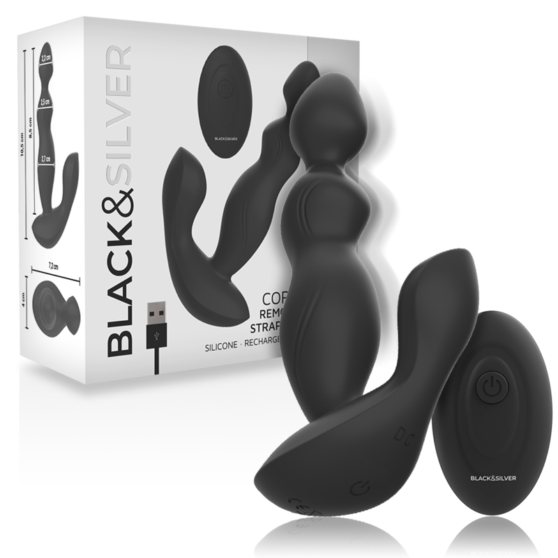 BLACK&SILVER - TELECOMANDO IN SILICONE PLUG ANALE CORA