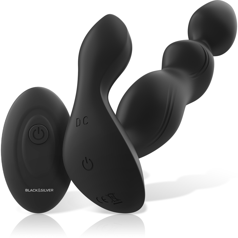 BLACK&SILVER - TELECOMANDO IN SILICONE PLUG ANALE CORA