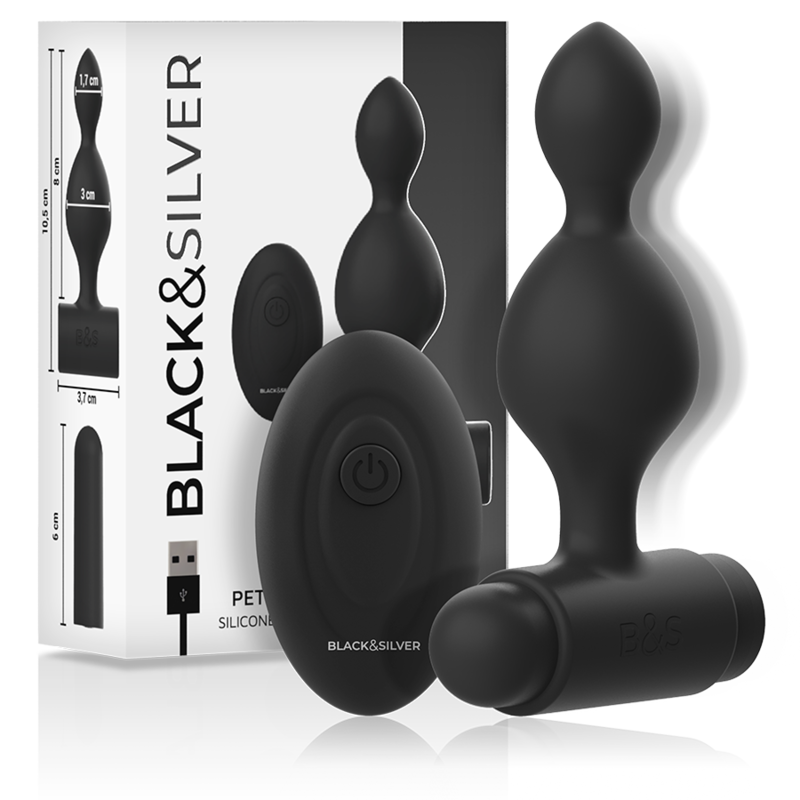 BLACK&SILVER - TELECOMANDO TELECOMANDO CON PLUG ANALE IN SILICONE PICCOLO TUCKER