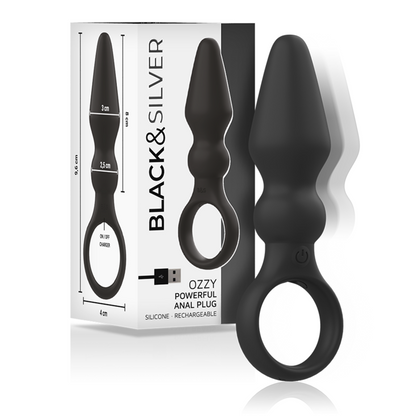 BLACK&SILVER - POTENTE PLUG ANALE IN SILICONE OZZY