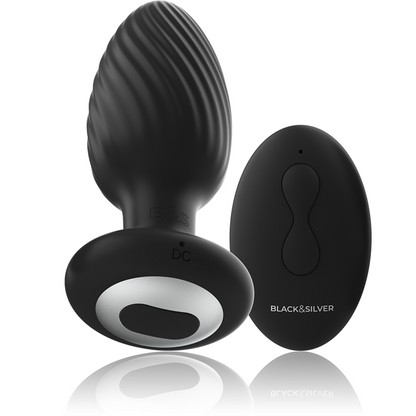 BLACK&SILVER - TELECOMANDO ROTATORE ANALE IN SILICONE CON TAPPO POZZETTI