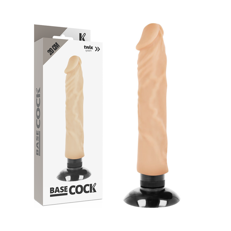 BASECOCK - VIBRATORE REALISTICO 2-1 NATURALE 20 CM -O- 4 CM