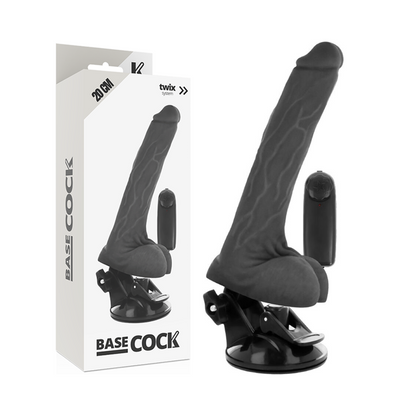 BASECOCK - VIBRATORE TELECOMANDO NATURALE REALISTICO CON TESTICOLI 20 CM -O- 4 CM