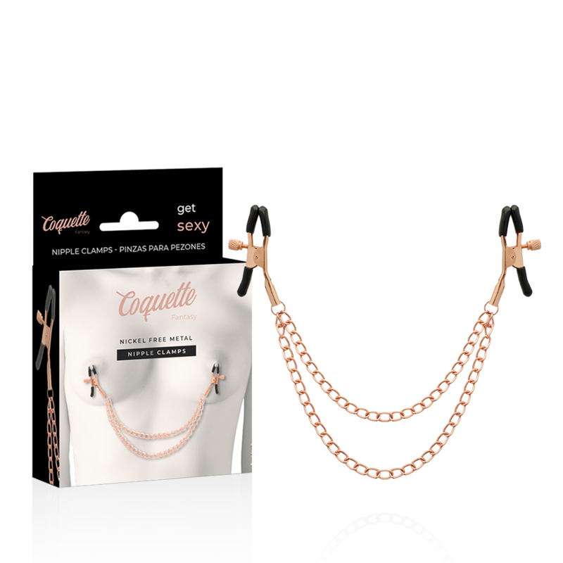 COQUETTE - CHIC DESIRE CLIPS PER CAPEZZOLI IN METALLO FANTASIA CON CATENA