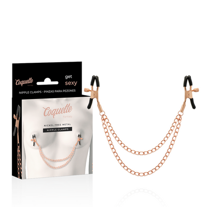 COQUETTE - CHIC DESIRE CLIPS PER CAPEZZOLI IN METALLO FANTASIA CON CATENA