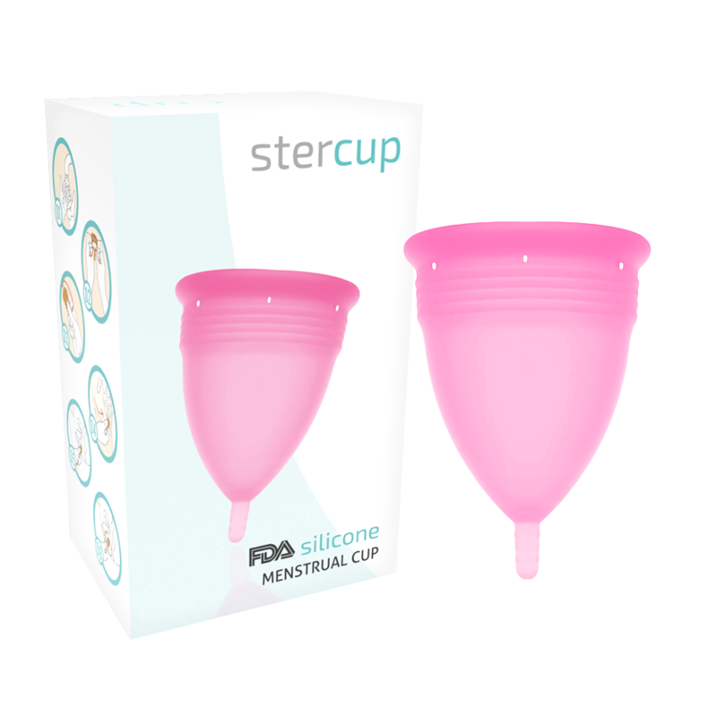 STERCUP - COPPA MESTRUALE IN SILICONE FDA ROSA - TAGLIA L