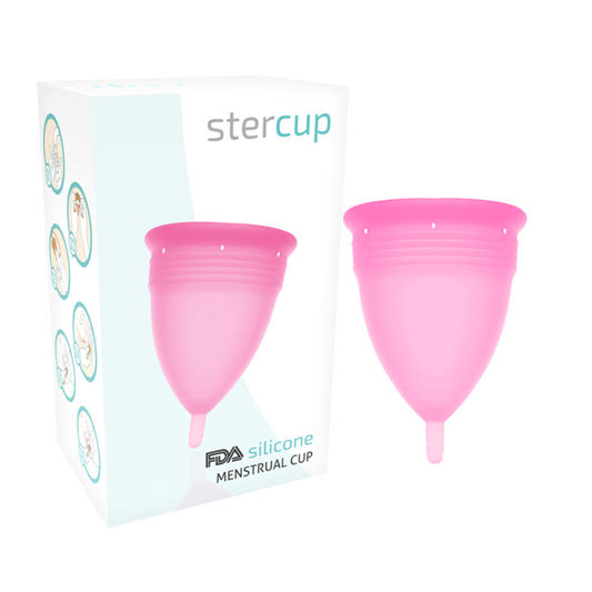 STERCUP - COPPA MESTRUALE IN SILICONE FDA ROSA - TAGLIA S