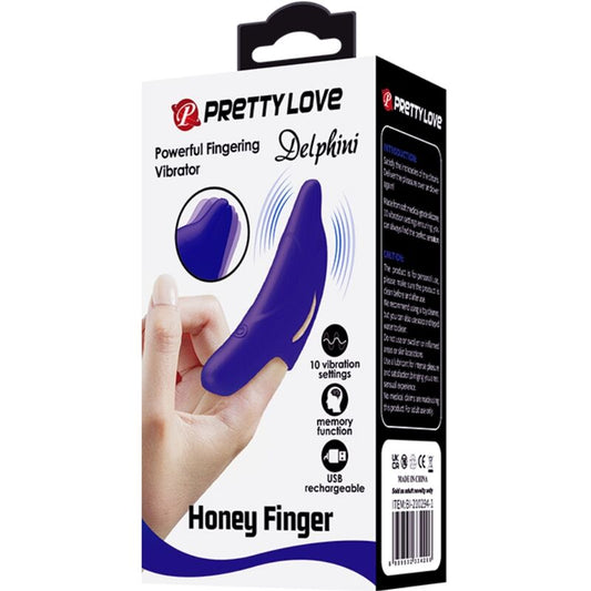 PRETTY LOVE - POTENTE STIMOLATORE DELLE DITA DELPHINI BLU SCURO