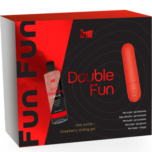 INTT RELEASES - KIT DOPPIO DIVERTIMENTO CON BULLET VIBRANTE E GEL DA MASSAGGIO ALLA FRAGOLA