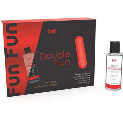 INTT RELEASES - KIT DOPPIO DIVERTIMENTO CON BULLET VIBRANTE E GEL DA MASSAGGIO ALLA FRAGOLA