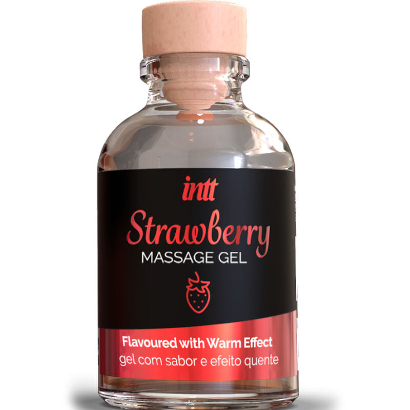 INTT MASSAGE & ORAL SEX - GEL DA MASSAGGIO AL GUSTO DI FRAGOLA EFFETTO CALDO