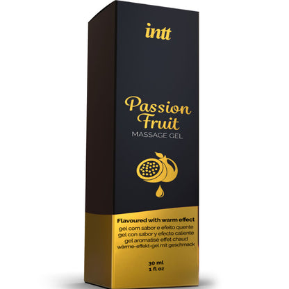 INTT MASSAGE & ORAL SEX - GEL DA MASSAGGIO AL GUSTO DI FRUTTO DELLA PASSIONE CON EFFETTO CALORE