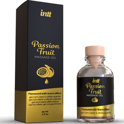 INTT MASSAGE & ORAL SEX - GEL DA MASSAGGIO AL GUSTO DI FRUTTO DELLA PASSIONE CON EFFETTO CALORE