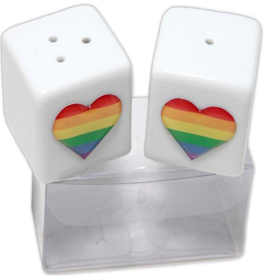 PRIDE - SALE E PEPE IN CERAMICA CON BANDIERA LGBT