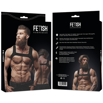 FETISH SUBMISSIVE ATTITUDE - IMBRACATURA PETTO IN NEOPRENE DA UOMO TAGLIA M