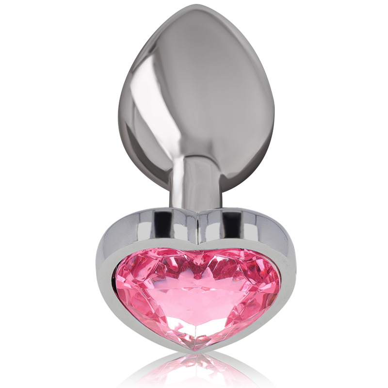 INTENSE - PLUG ANALE IN METALLO ALLUMINIO CUORE ROSA TAGLIA L