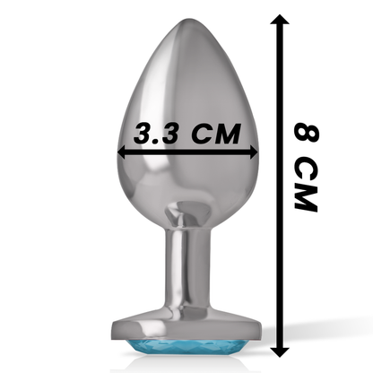 INTENSE - PLUG ANALE IN METALLO ALLUMINIO CUORE BLU TAGLIA M