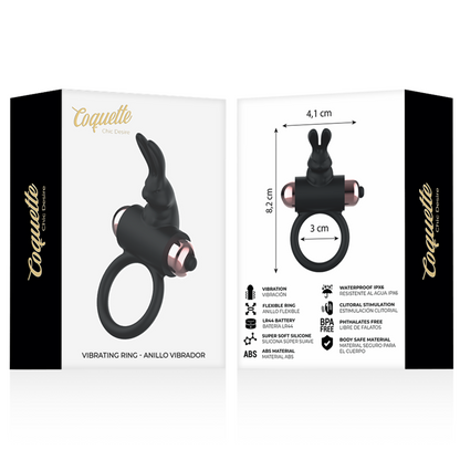 COQUETTE TOYS - ANELLO DA CAZZO CON VIBRATORE NERO/ORO