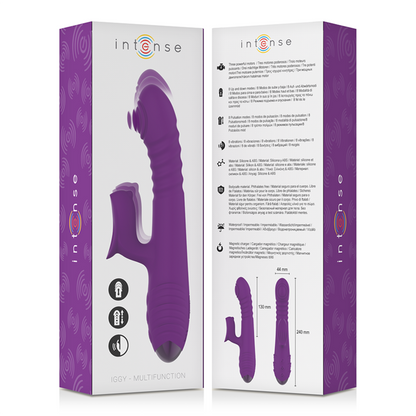 INTENSE - VIBRATORE MULTIFUNZIONE RICARICABILE IGGY UP & DOWN CON STIMOLATORE CLITORALE VIOLA