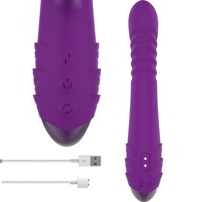 INTENSE - VIBRATORE MULTIFUNZIONE RICARICABILE IGGY UP & DOWN CON STIMOLATORE CLITORALE VIOLA