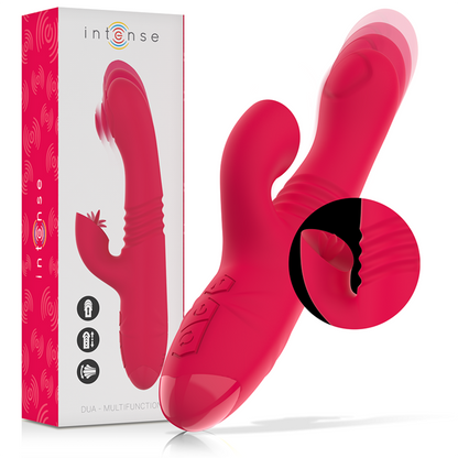 INTENSE - VIBRATORE MULTIFUNZIONE RICARICABILE UP & DOWN DUA CON LINGUA ROSSA