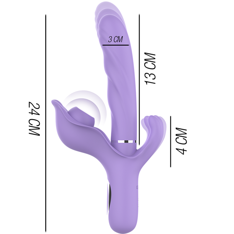 INTENSE - VIBRATORE MULTIFUNZIONE RICARICABILE BILLIE ASPIRANTE E PULSANTE VIOLA