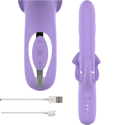 INTENSE - VIBRATORE MULTIFUNZIONE RICARICABILE BILLIE ASPIRANTE E PULSANTE VIOLA