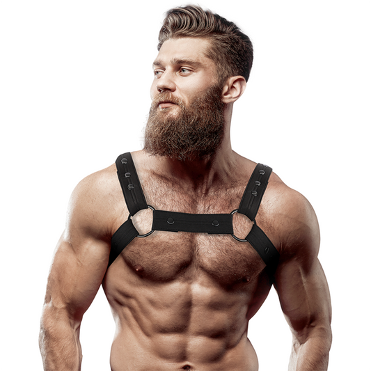 FETISH SUBMISSIVE ATTITUDE - IMBRACATURA SPORTIVA REGOLABILE IN NEOPRENE DA UOMO