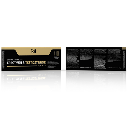 BLACK BULL - POTENZA ERECTMEN E TESTOSTERIDE E TESTOSTERONE PER UOMINI 4 CAPSULE